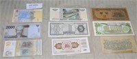 9 FOREIGN CURRENCY PAPER NOTES