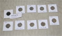 10 LIBERTY V NICKELS - 1901-1912