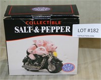 CLAY ART BIKER HOTS SALT & PEPPER SET W/BOX