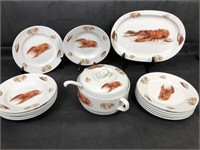 JKW 1930 Fine Porcelain Lobster Dishes