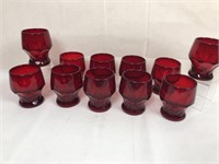 11 Ruby Red Glass Tumblers
