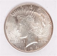 Coin 1934  Peace Silver Dollar In Brilliant Unc.