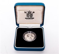 Coin 1990 Royal Mint "One Pound" Face In .925