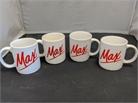 Set of 4 Vintage Max Coffee Mugs