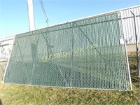 Large Chain Link Fence Gate with Privacy Strips