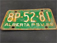 1968 Alberta License Plate