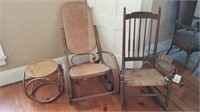 Two rocking chairs & stand
