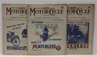 Lot of 3 Vintage 1940s Motor Cycle Magazines