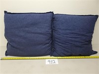 2 Crate & Barrel Cobalt Blue Feather/Down Pillows