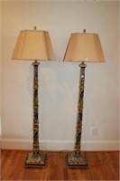 2pc Painted Floor Lamps 6'