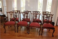 8pc Mahg. Chippendale Chairs by Maitland