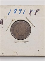 XF 1891 Indian Head Penny