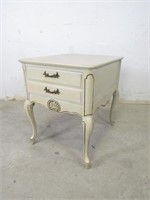 Vintage, Cream-Painted Side Table w/ Drawer