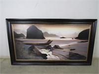 Large, Black Framed Seascape Art Print