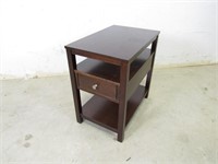 Dark Wood Side Table w/ Storage