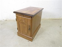 Vintage Wood Polished Side Table w/ Storage