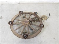 Rustic Farmhouse Wagon Wheel Chandelier