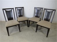 Set of (4) Dark Wood Dining Chairs