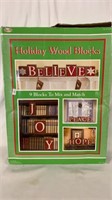 Holiday wood blocks