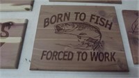 FISH CEDAR PLAQUE 10X10