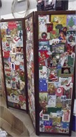 PRIVACY PANEL COVERED IN CHRISTMAS CARDS