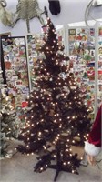 BLACK LIGHTED CHRISTMAS TREE 6.5FT
