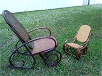 2 Thoronet Bentwood Rocking Chairs +Childrens U11C