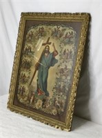 Antique Framed Religious Print U15E