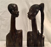 2 Ebony African Busts U11A