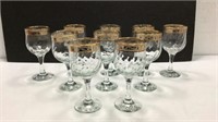 Vintage Gold & Silver Wine Glasses K13C