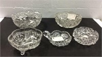 5 Cut Glass Bowls M11C