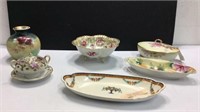 Six Pieces Painted Vintage China K13C