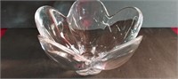 Orrefors Large Crystal Lotus Art Glass Bowl U16G