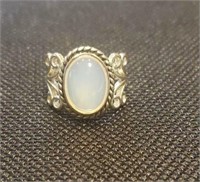 Moon Glow / Moonstone Stamped .925 Ring Size 7