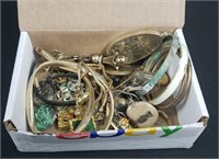 Box Vintage Jewelry, A Lot 12k Gp Needs Cleaning