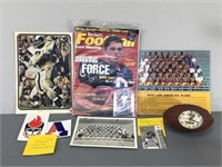 Football Collectibles -Magazine, Clock, Photos, et