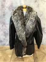 Leather Coat w/Fur Collar -Marvin Richards
