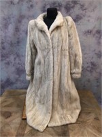 Long Draping Fur Coat w/Fancy Lining