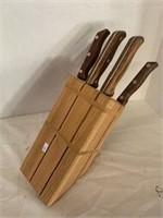 Mighty oak knife set 5 knife set with holder