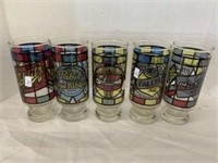 ASORTED ADVERTISEMENT BEER GLASSESset of 5