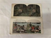 TWO STEREO SCOPE PICTURES VINTAGE