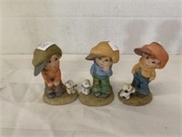 LEFTON CHINA BOYS AND THERE BEST FRIENDS FIGURINES