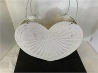 white wall hanging decor-heart shaped