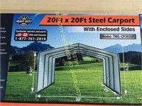 20FT X 20FT ALL-STEEL CARPORT WITH ENCLOSED SIDES