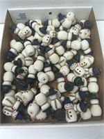 Flat Full of Wood Snowmen Christmas Tree Ornaments