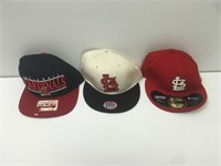 Three STL Cardinals Hats - One with Pins