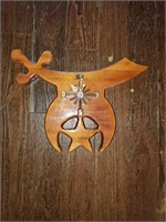 WOODEN SWORD AND STAR CLOCK