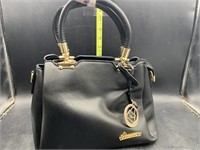 Black leather fashion purse