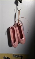 vintage christmas ornament pink ballet slippers