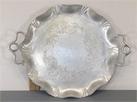 Large Forged Aluminum Serving Tray -Vintage